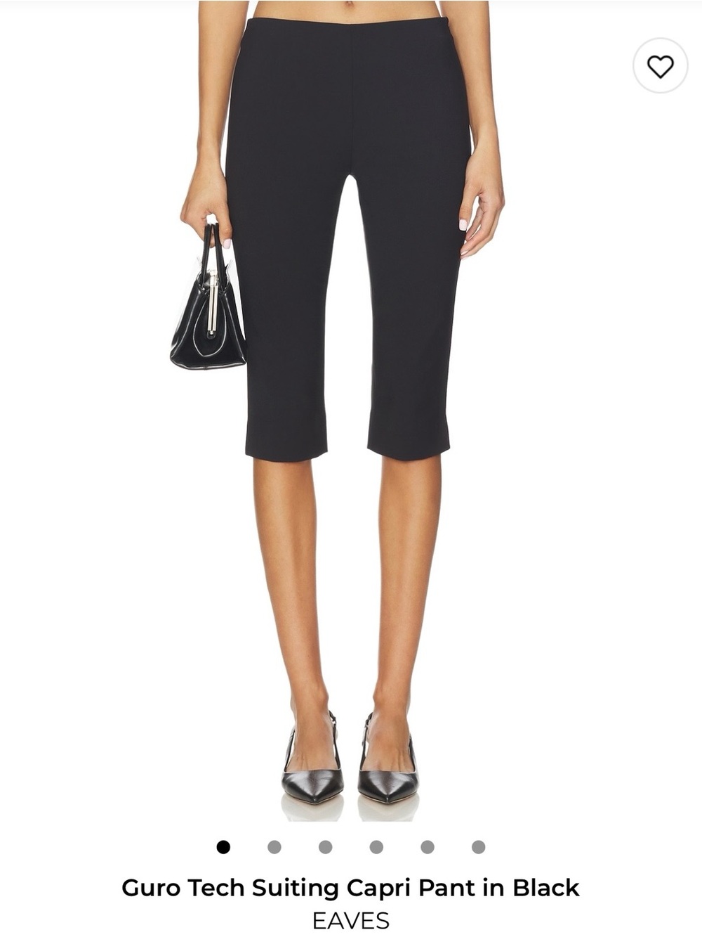 EAVES Black Tech Suiting Capri Pants